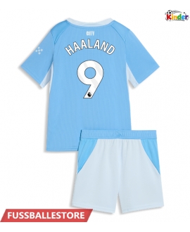 Günstige Manchester City Erling Haaland #9 Heimtrikotsatz Kinder 2026-27 Kurzarm (+ Kurze Hosen)